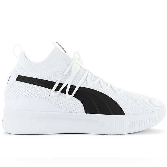 Puma Clyde Court GW Jr Running Shoes Knit Sneakers White Black Size 6.5 - Picture 3 of 14